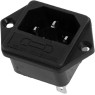 GBC 22.0307.10 - Three-pole IEC C14 ac panel male plug with fuse holder  Adaptors Onetrade